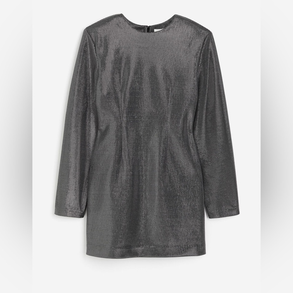 Shiny Shoulder Pad Dress H&M